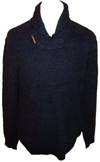 Pánský tmavošedý svetr s límcem zn. H&M