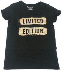 Černo-zlaté tričko s nápisem zn. Primark