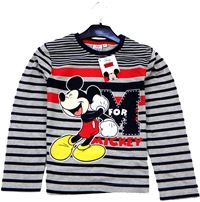 Nové - Šedo-tmavomodré pruhované triko s Mickeym zn. Disney 