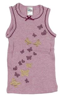 Růžová melírovaná košilka s motýlky zn. Topomini