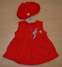 Set - Červené šatičky s Tweetym  červený klobouček s Tweetym