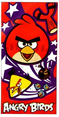 Nové - Červená froté osuška s Angry Birds 