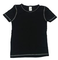 Černé tričko s bílým šitím zn. Pocopiano