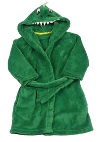 Zelený chlupatý župan s kapucí - krokodýl zn. M&S