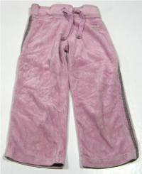 Růžové sametové kalhoty s pruhy zn. Next 