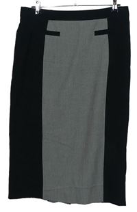 Dámská černo-šedá pouzdrová midi sukně zn. M&S
