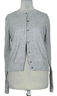 Dámský šedý melírovaný propínací svetr zn. H&M