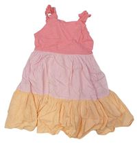 Lososovo-růžovo-oranžové krepové šaty zn. F&F