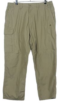Pánské béžové šusťákové outdoorové kalhoty s kapsami zn. Craghoppers vel. 36
