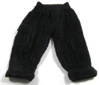 Tmavomodré manžestrové kalhoty 