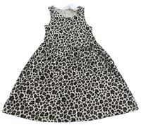 Smetanovo-černé šaty s leopardím vzorem zn. H&M