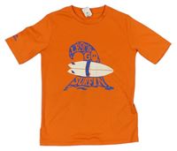 Oranžové funkční tričko s potiskem zn. Decathlon