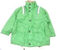 Zelená šusťáková podzimní bunda s nápisem 