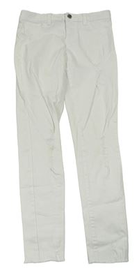 Bílé plátěné skinny kalhoty s prošoupáním zn. Denim Co.