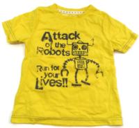 Žluté tričko s robotem zn. Rebel 
