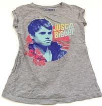 Šedé tričko s Justin Bieber 