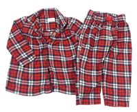 Červeno-bílo-tmavomodré kostkované flanelové pyžamo zn. Next