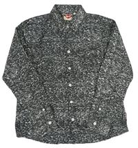 Černo-bílá melírovaná košile s logem zn. Lee Cooper