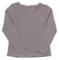 Bílo-hnědo-stříbrné pruhované triko zn. H&M
