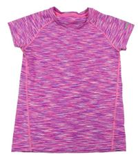 Růžovo-fialové melírované sportovní tričko