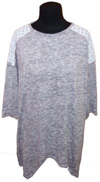 Dámský béžovo-šedý melírovaný svetr s krajkou zn. George