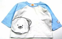 Bílo- modré triko s medvídkem zn.Mini mode