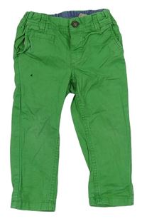 Zelené plátěné chino kalhoty zn. H&M