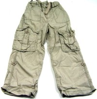 Béžové plátěné rolovací kalhoty s kapsami zn. Cherokee