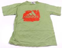 Zelené tričko s nápisem zn. Adidas