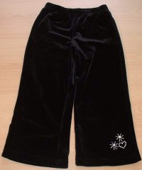 Černé sametové kalhoty s flitry zn. Mothercare