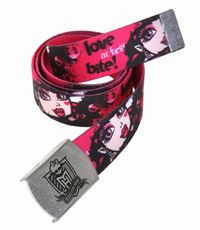 Nové - Růžovo-černý pásek s potiskem Monster High