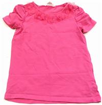 Růžové tričko s kytičkami zn. H&M 