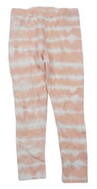 Bílo-růžové batikované legíny zn. F&F