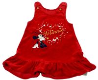 Červené sametové šaty s Minnie zn. Disney 