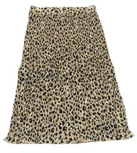 Broskvovo-černo-bílá vzorovaná plisovaná sukně zn. F&F