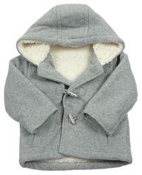 Šedá melírovaná fleecová zateplená bunda s kapucí zn. St. Bernard
