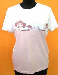 Pánské růžovo-bílé tričko s květy zn. Bonmarché
