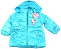 Nové - Světlemodrá šusťáková zimní bunda s Charmmy Kitty a kapucí zn. Sanrio 