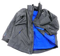 3v1 - Tmavošedá šusťáková zateplená outdoorová bunda s kapucí zn. Gelert