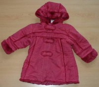 Růžový semišový zateplený kabátek s kapucí zn. Ladybird
