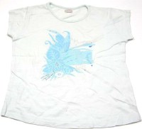 Světlemodré tričko s kytičkou zn. CQ, vel. 10/11 let