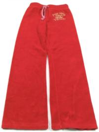 Červené sametové kalhoty s výšivkou zn. Juicy couture
