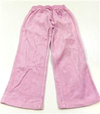Růžové sametové kalhoty s nášivkou zn. TU