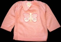 Outlet - Růžový svetřík s motýlkem