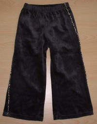 Černé sametové kalhoty s proužky