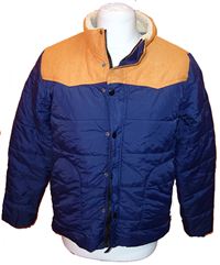 Pánská modro-oranžová šusťáková zimní bunda 