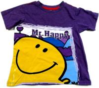 Outlet - Fialové tričko s Mr. Men zn. Marks&Spencer 