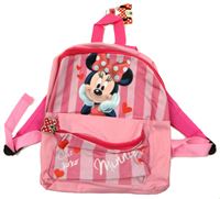 Nové - Růžový pruhovaný batoh s Minnie zn. Disney 