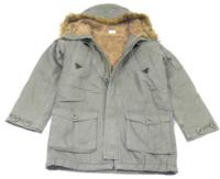 Khaki plátěný zimní kabátek s kapucí zn. Cherokee 
