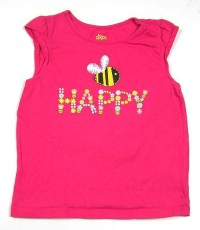 Růžové tričko se včelkou s nápisem